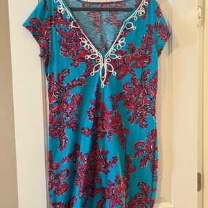 Lilly Pulitzer Blue and Red Patterned Dress